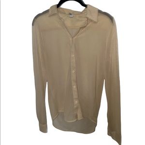 American apparel mesh button down top